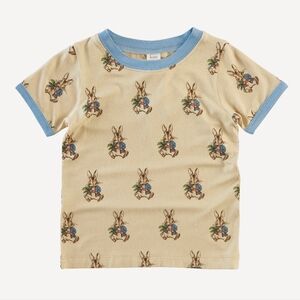 NWT 4T Kate Quinn Organics ringer tee peter rabbit bamboo t-shirt Beatrix Potter